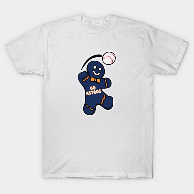 Houston Astros Gingerbread Man T-Shirt by Rad Love